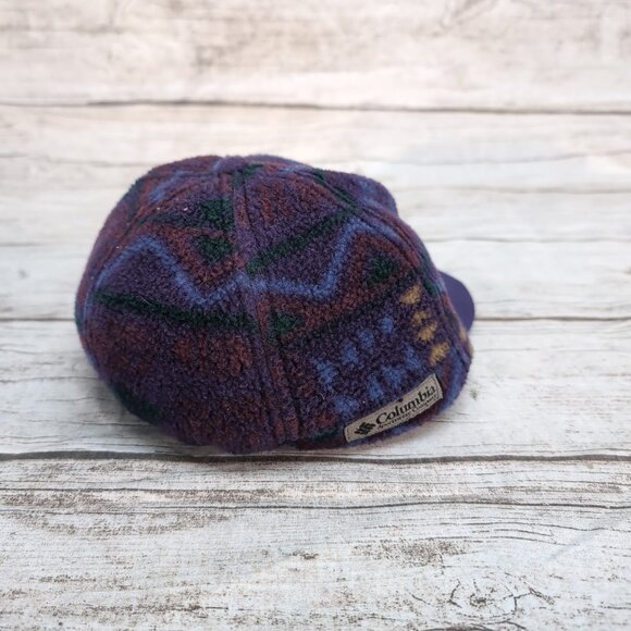 Vintage Columbia fleece Aztec ski hat baseball cap S/M made in USA - Picture 4 of 7